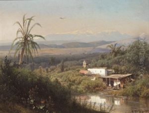 Riverbank Hideaway, 1875 by Hermann Ottomar Herzog