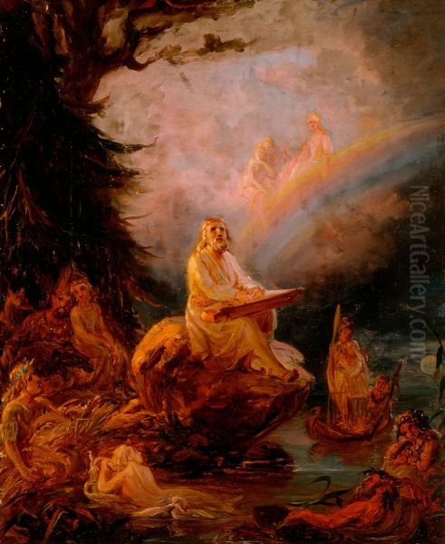 Vainamoinen Playing the Kantele, sketch - view 1