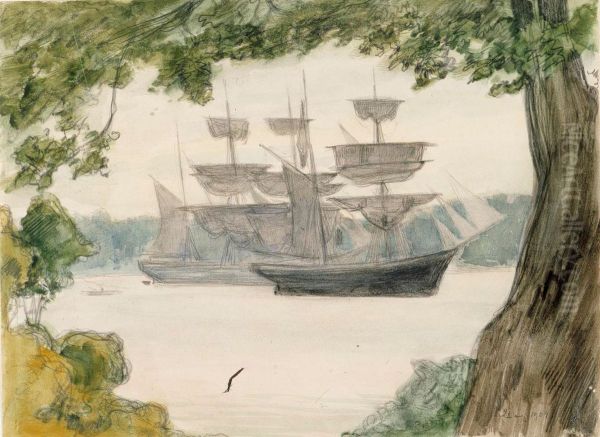 Sailing Boats in Landscape - view 1