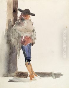 Spaniard Leaning on a Wall, Study Spaniard Leaning on a Wall, Study