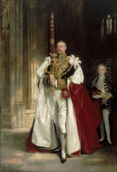 Charles Stewart, Sixth Marquess of Londonderry, Carrying the Great Sword of State at the Coronation of King Edward VII, August, 1902, and Mr. W. C. Beaumont, His Page on That Occasion - view 1