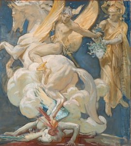 Sketch for Perseus on Pegasus Slaying Medusa by John Singer Sargent