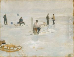 Vinterfiske by Erik Werenskiold