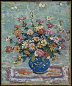Flowers in a Blue Vase by Maurice Prendergast