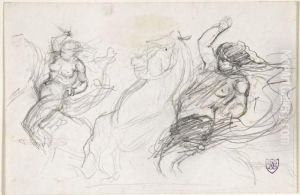 Deux Etudes D'amazones Chargeant by Daniel Casey