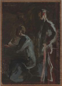 Sketch for the Surrender of General Lee to General Grant at Appomatox by Thomas Cowperthwait Eakins
