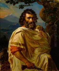 Italian Man with a Child by Robert Wilhelm Ekman