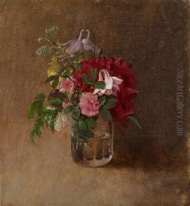 Flowers in a Glass by Albert Edelfelt