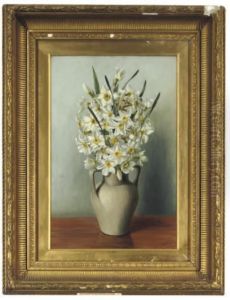 Narcissi In A Vase, On A Table