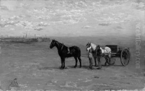 Beach Scene with Horses by William Morris Hunt