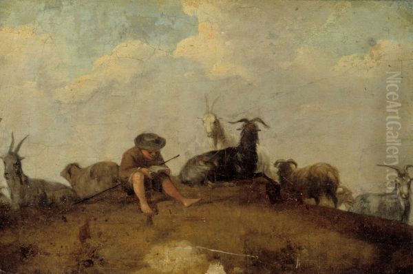 A shepherd reading - view 1