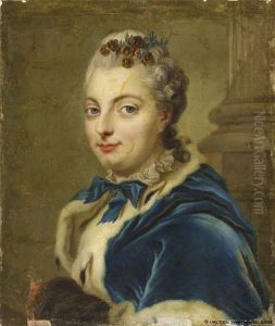 Portrait of Maria Charlotta Wrangel (1736-1815), nee Cedercreut, Swedish painter by Johan Joachim Streng