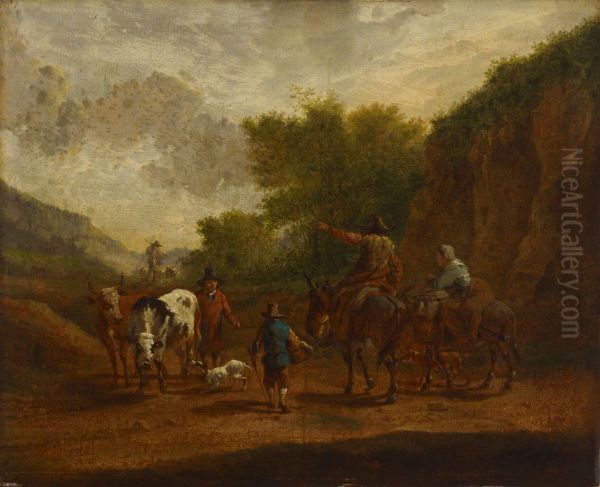 Peasants on the road - view 1