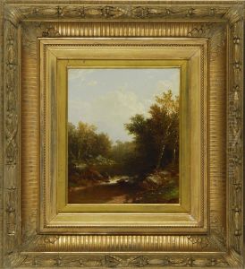 Fisherman On A Remote Mountain River by John William Casilear