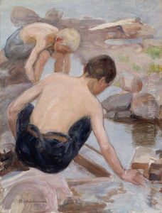 Two Boys on the Shore by Pekka Halonen