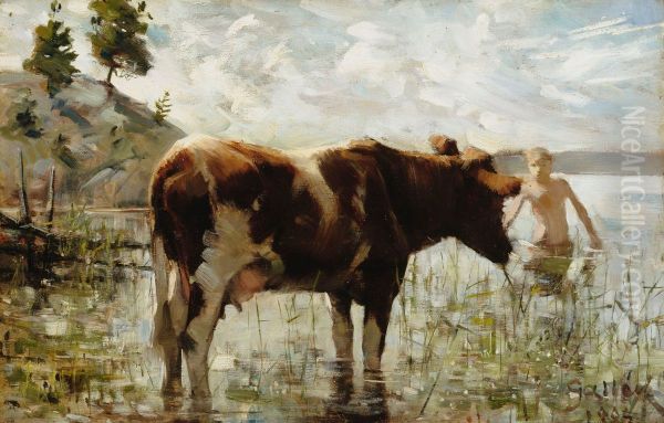 Cow and Boy - view 1