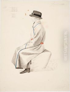 Kansallispukuinen istuva mies by Robert Wilhelm Ekman