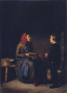 Kinkeripaivan aamuna by Robert Wilhelm Ekman