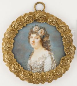 Ung kvinna med blomsterkrans by Johann Dominik Bossi