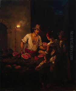 Italialainen vesimelonikauppias by Aleksander Laureus