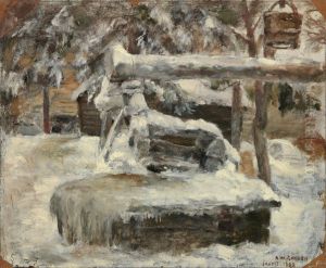 Snowy Courtyard by Akseli Valdemar Gallen-Kallela