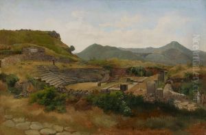 The Amphitheatre of Tusculum and Albano Mountains by Gustaf Wilhelm Palm