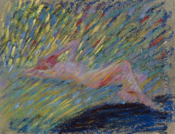 Naked Lying Female Model - view 1