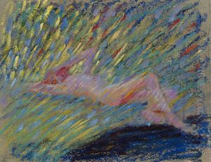 Naked Lying Female Model by Maria Wiik
