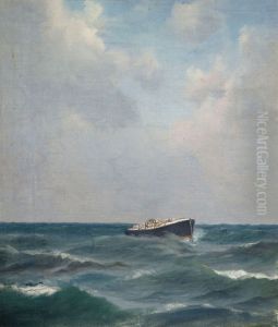 Laiva merella, harjoitelma by Oscar Kleineh