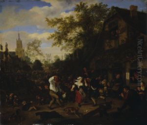 Marknadsscen by Cornelis Dusart