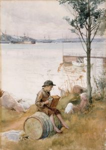 Serenadi rantapenkereella by Albert Edelfelt