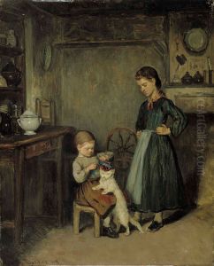 A French Interior by Adolf von Becker