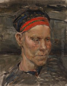 Portratt av karelsk kvinna by Akseli Valdemar Gallen-Kallela
