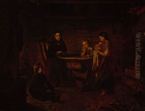 Kreeta Haapasalo Playing the Kantele by Robert Wilhelm Ekman