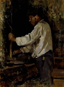 Milling by Hand by Akseli Valdemar Gallen-Kallela