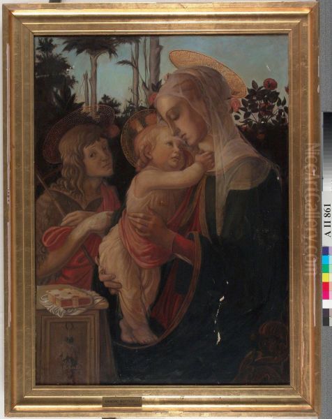 Madonna, Jeesus-lapsi ja Johannes, kopio Botticellin mukaan - view 1