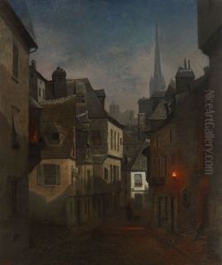 Street in Quimper, Brittany, Nocturnal View Street in Quimper, Brittany, Nocturnal View