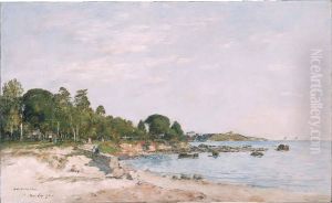 Juan-les-pins, the Bay and the Shore by Eugene Louis Boudin