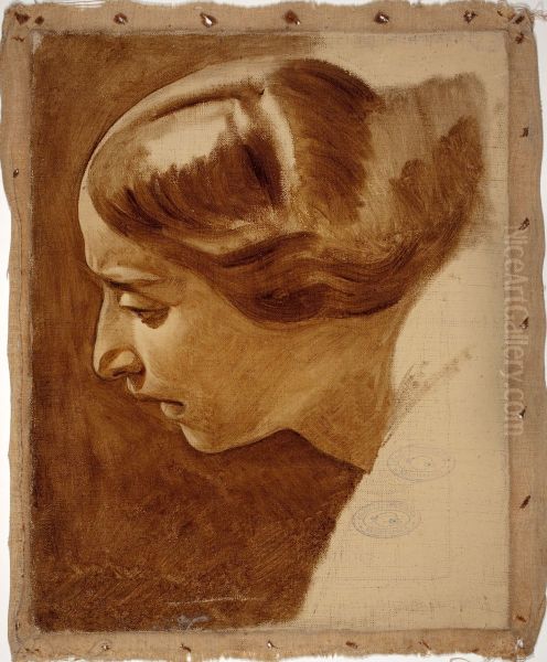 Portrait of a woman (Edla Blommer?) ; unfinished - view 1