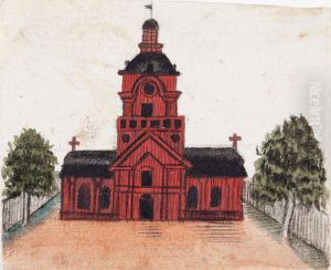 Punainen kirkko by Ferdinand von Wright