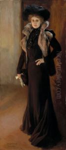 Laulajatar Aino Ackten muotokuva by Albert Edelfelt