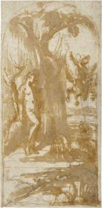 Perseus Slaying The Dragon Before Andromeda by Alessandro Casolani