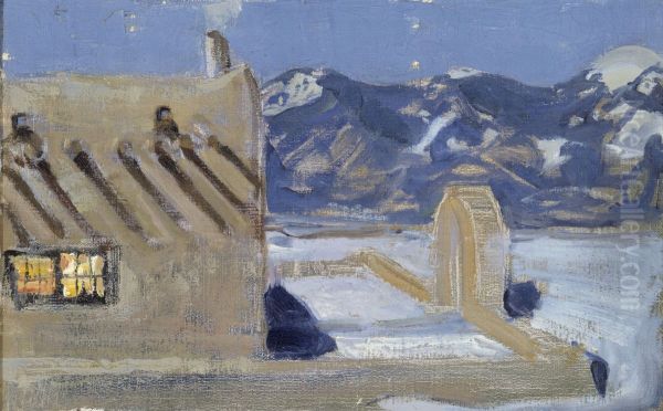 Taos Home in Moonlight - view 1
