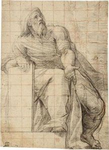 Study For A Seated Prophet by Cristoforo Casolani