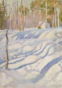 Soligt vinterlandskap by Pekka Halonen