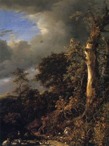 Oak and Thicket at a Pool (Woodland Pond) by Jacob Van Ruisdael