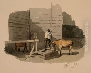 Frithjof Federley juottaa kaivolla hevostaan