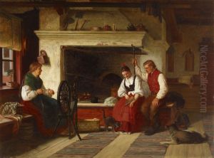 By the Hearth, an Ostrobothnian Courting Scene