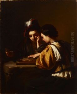 Lautapelin pelaajat, kopio Bartolomeo Manfredin mukaan, osa by Ida Silfverberg