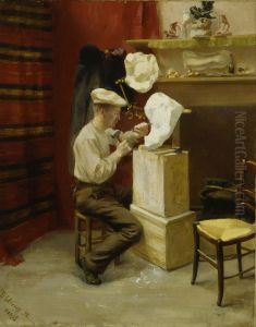 Emil Wikstrom in His Studio in Paris by Dora Wahlroos